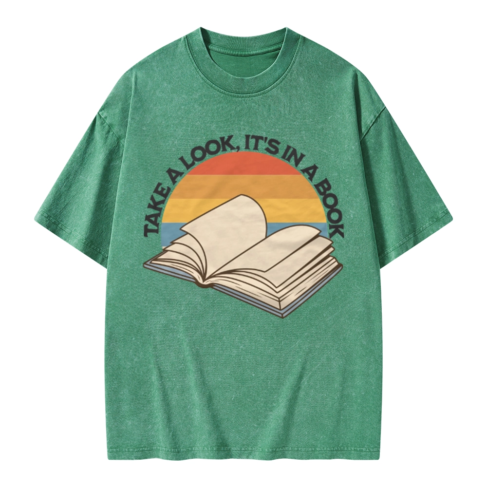 Pagewings Take A Look It's In A Book Unisex Washed T-shirt