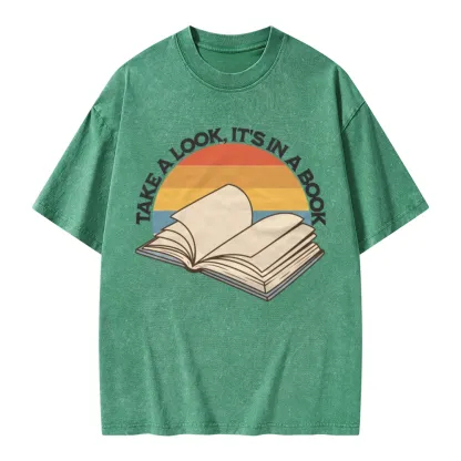 Pagewings Take A Look It's In A Book Unisex Washed T-shirt