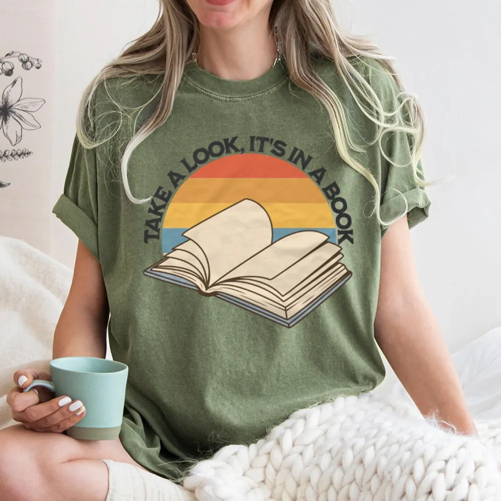 Pagewings Take A Look It's In A Book Unisex Washed T-shirt