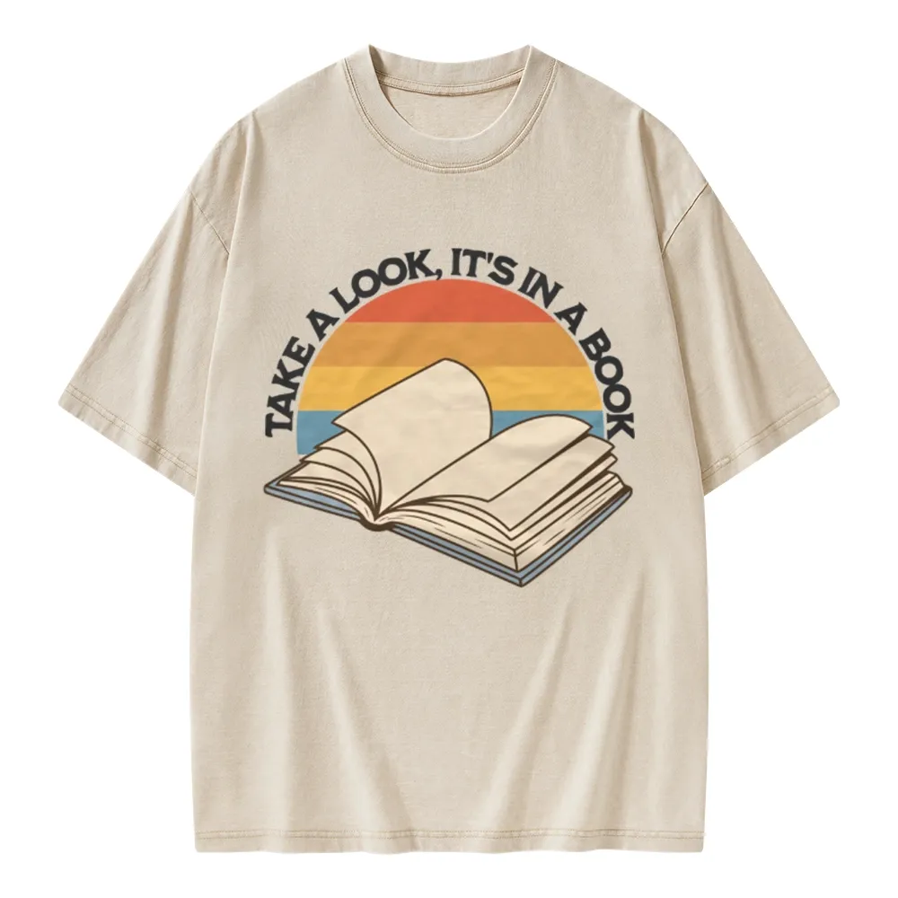 Pagewings Take A Look It's In A Book Unisex Washed T-shirt