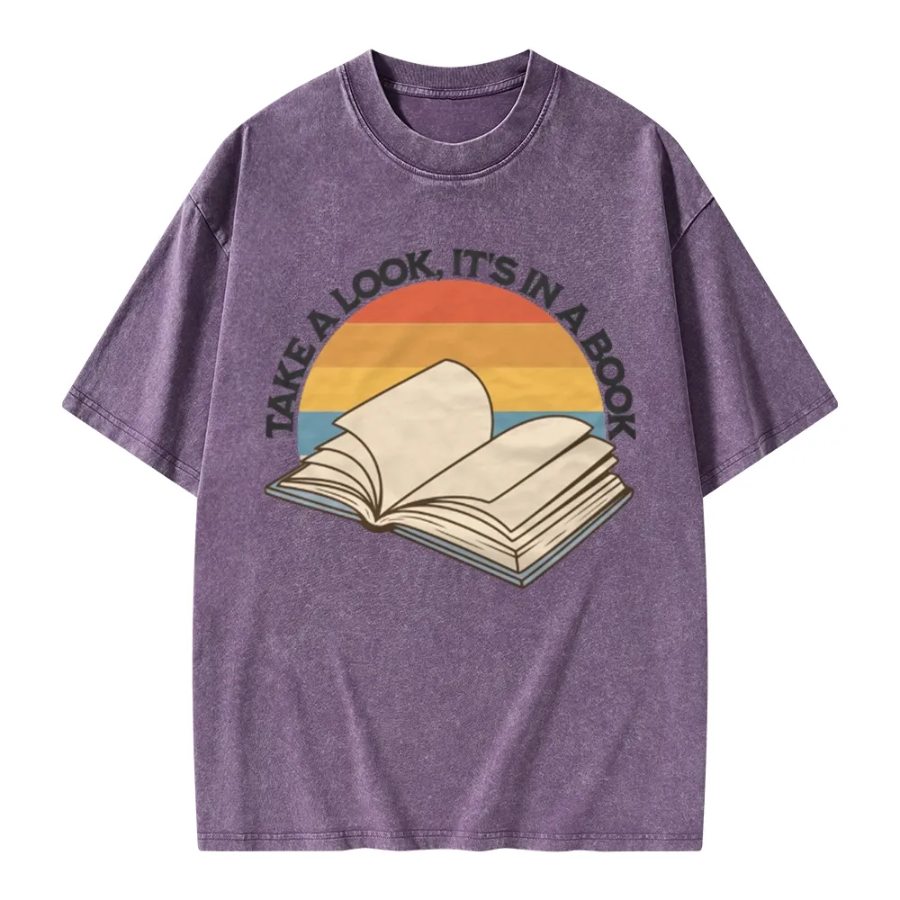 Pagewings Take A Look It's In A Book Unisex Washed T-shirt