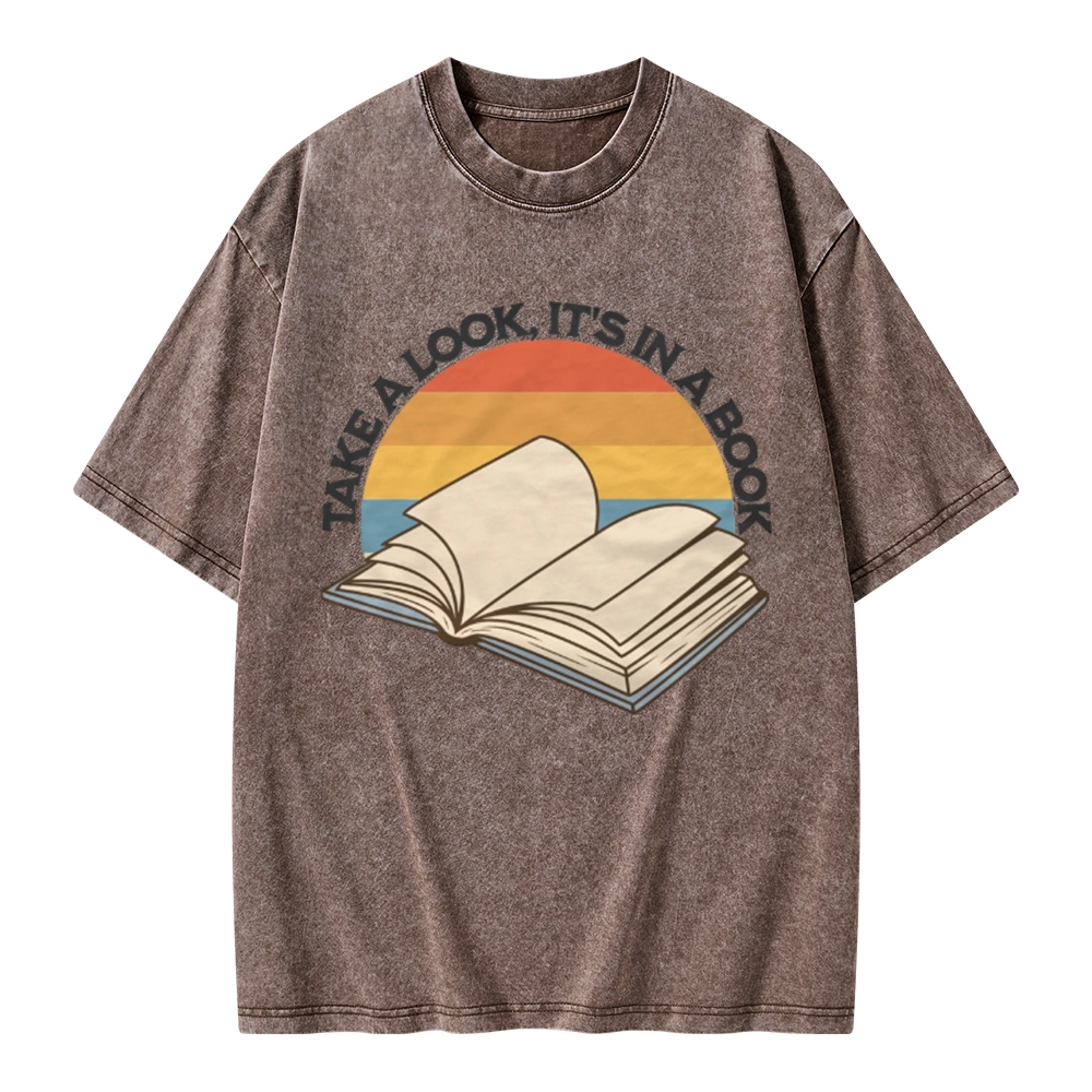 Pagewings Take A Look It's In A Book Unisex Washed T-shirt