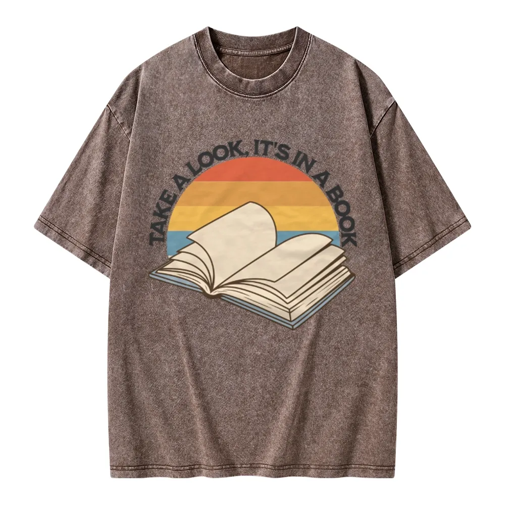 Pagewings Take A Look It's In A Book Unisex Washed T-shirt