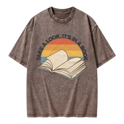 Pagewings Take A Look It's In A Book Unisex Washed T-shirt