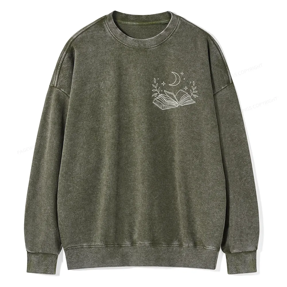 Pagewings Comfort Colors Read Books Be Kind Stay Weird Unisex Washed Sweatshirt