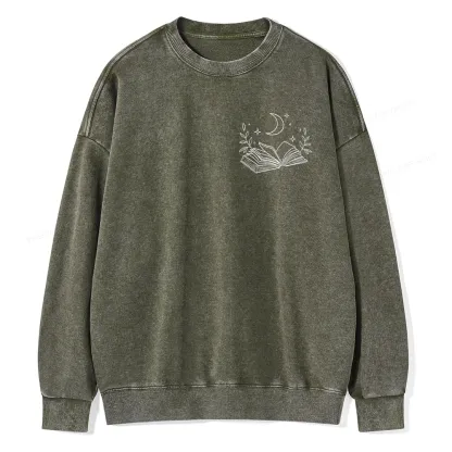 Pagewings Comfort Colors Read Books Be Kind Stay Weird Unisex Washed Sweatshirt