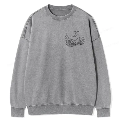 Pagewings Comfort Colors Read Books Be Kind Stay Weird Unisex Washed Sweatshirt