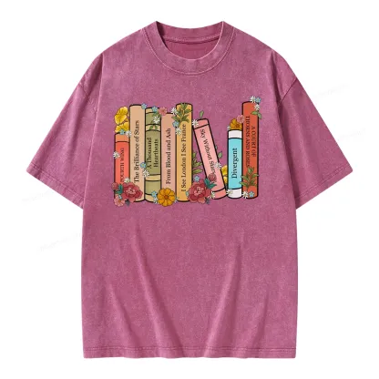 Pagewings Personalized Custom Bookshelf Unisex Washed T-shirt