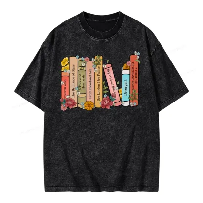 Pagewings Personalized Custom Bookshelf Unisex Washed T-shirt