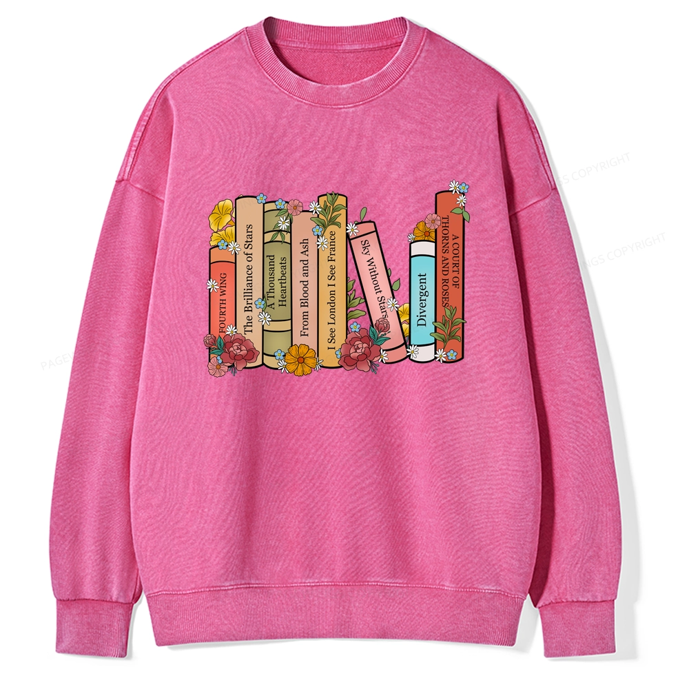 Pagewings Personalized Custom Bookshelf Unisex Washed Sweatshirt