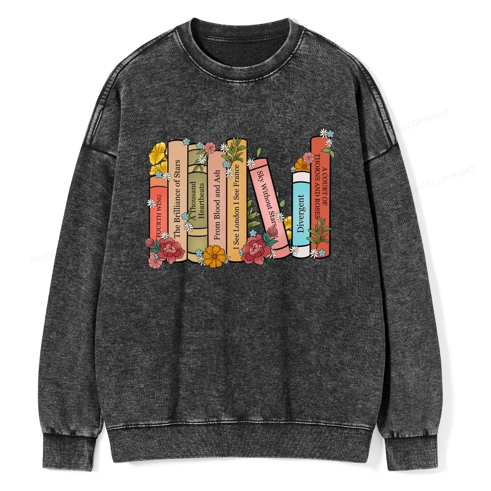 Pagewings Personalized Custom Bookshelf Unisex Washed Sweatshirt