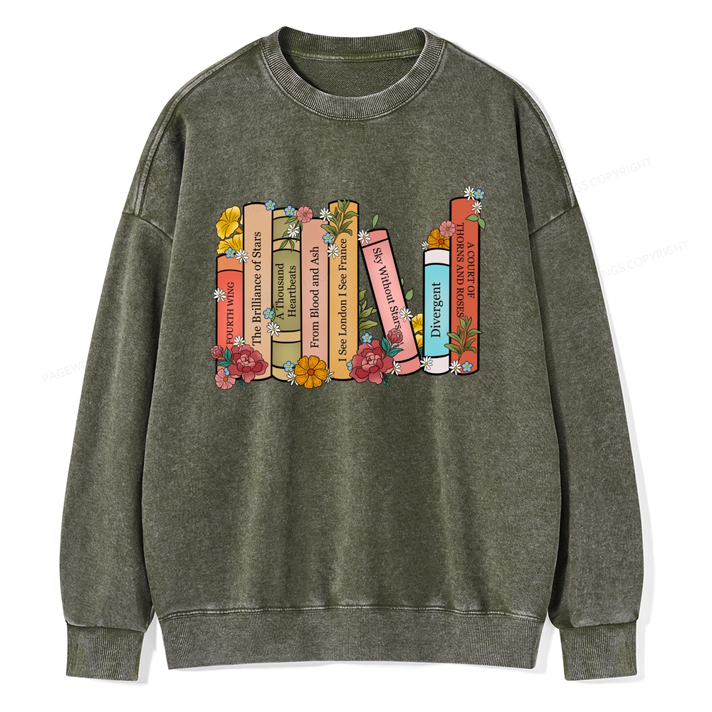 Pagewings Personalized Custom Bookshelf Unisex Washed Sweatshirt