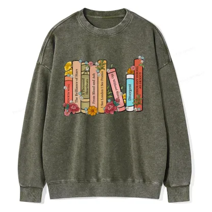 Pagewings Personalized Custom Bookshelf Unisex Washed Sweatshirt