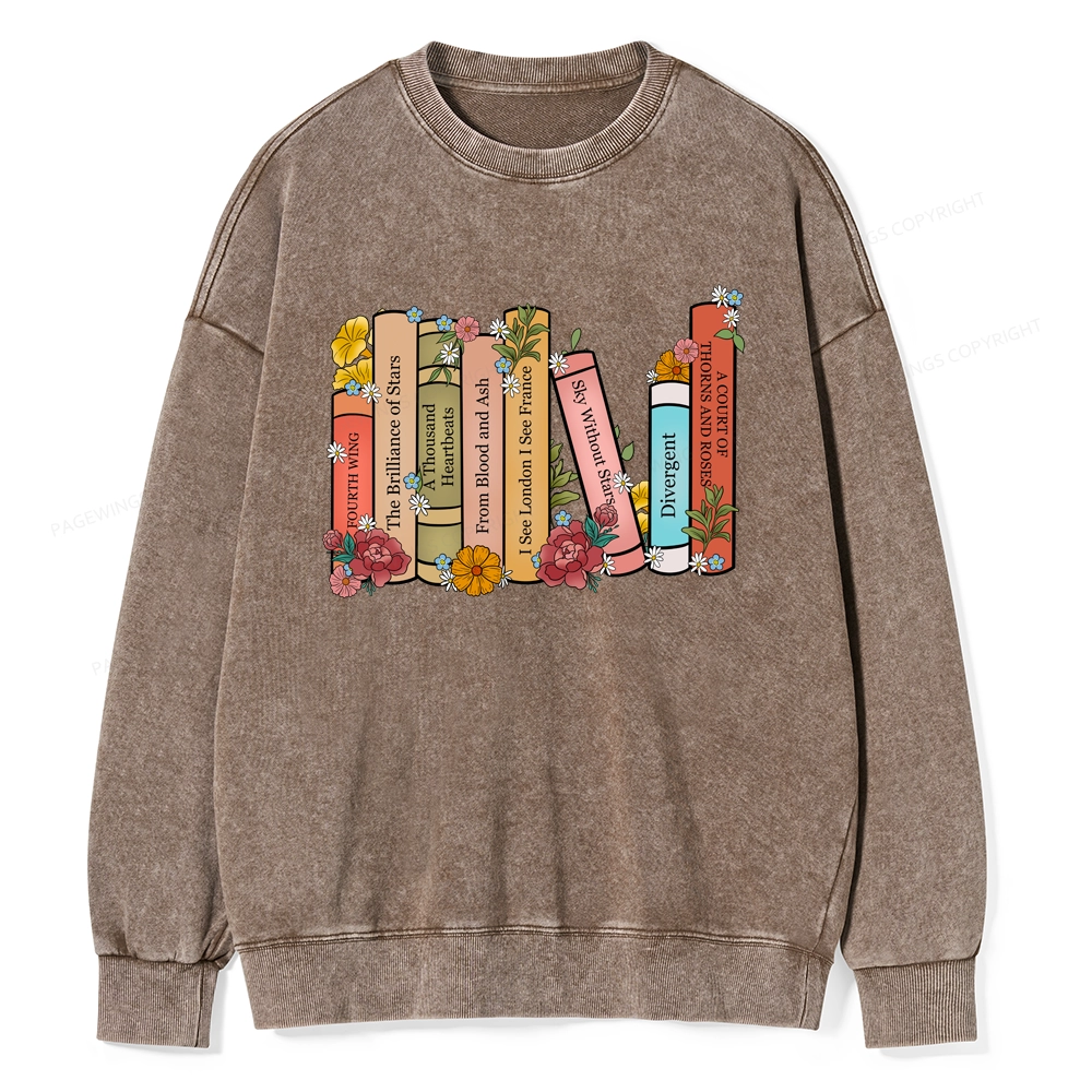 Pagewings Personalized Custom Bookshelf Unisex Washed Sweatshirt