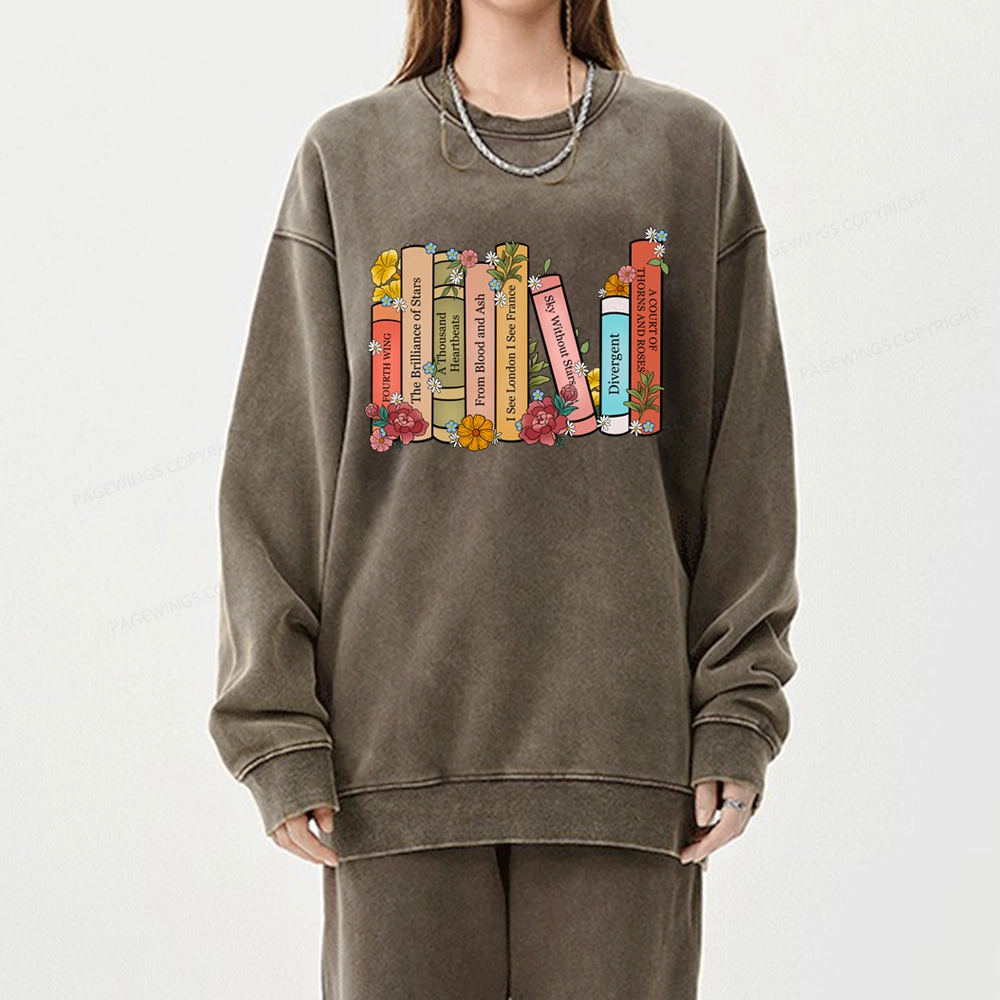 Pagewings Personalized Custom Bookshelf Unisex Washed Sweatshirt