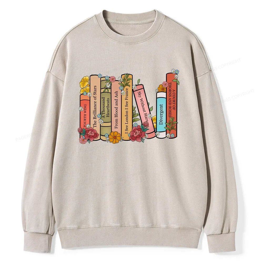 Pagewings Personalized Custom Bookshelf Unisex Washed Sweatshirt