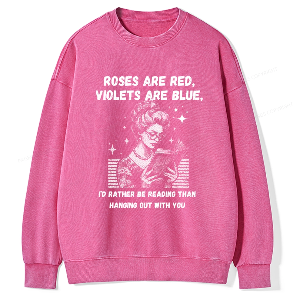 Pagewings Born to Read Unisex Washed Sweatshirt