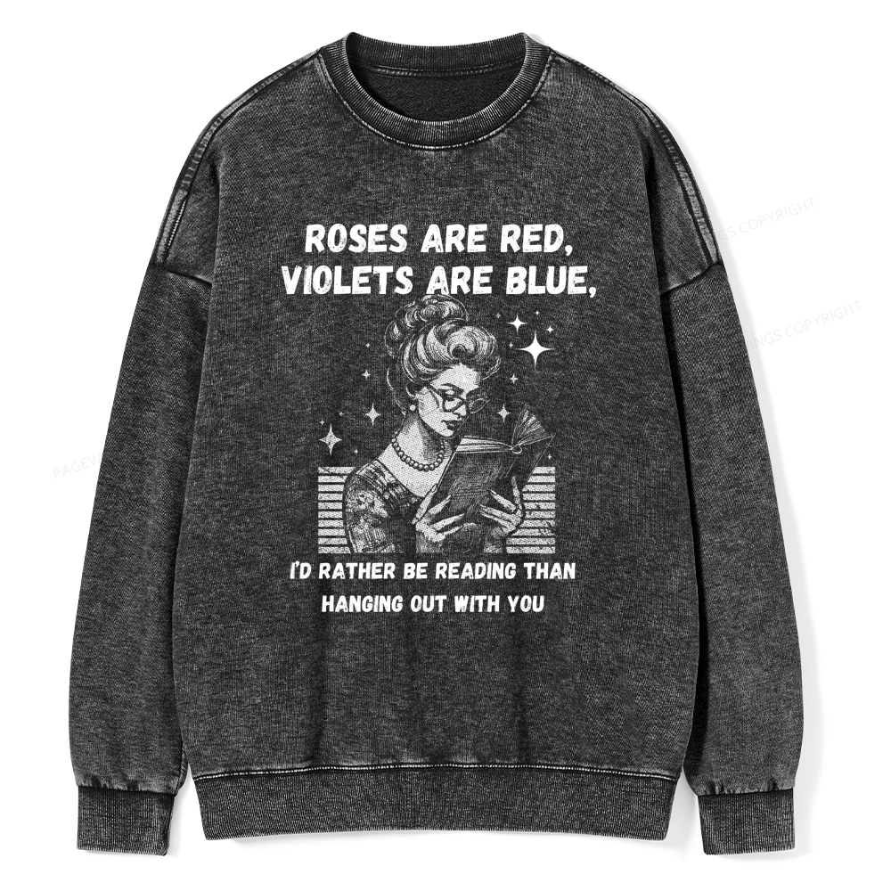 Pagewings Born to Read Unisex Washed Sweatshirt