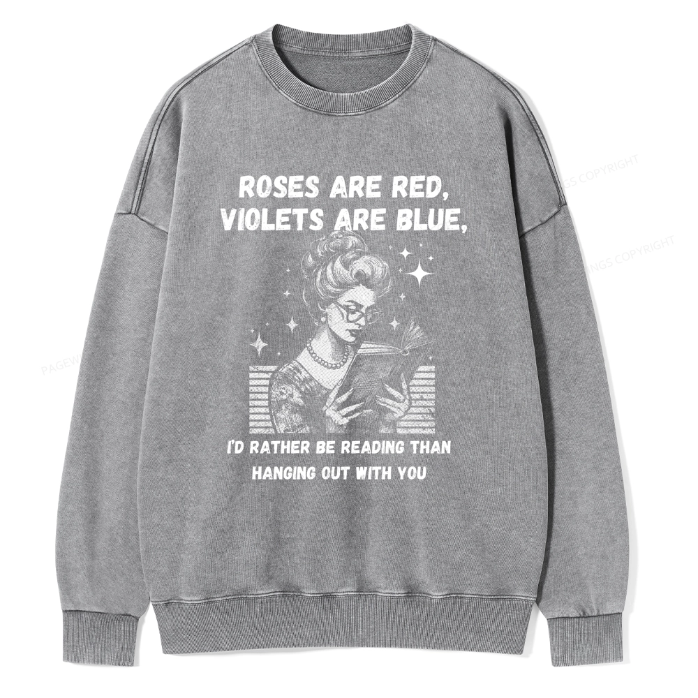 Pagewings Born to Read Unisex Washed Sweatshirt