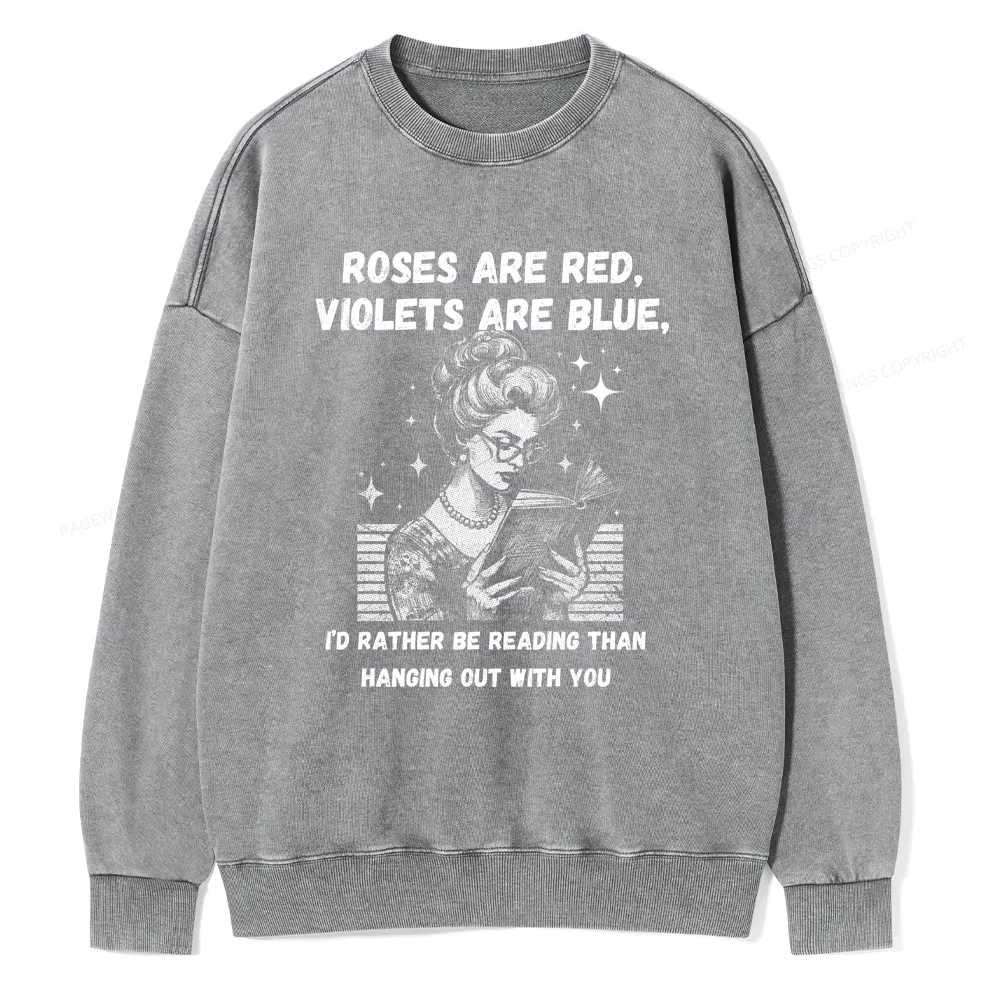 Pagewings Born to Read Unisex Washed Sweatshirt