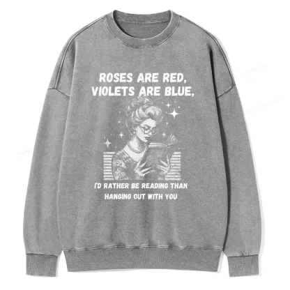 Pagewings Born to Read Unisex Washed Sweatshirt