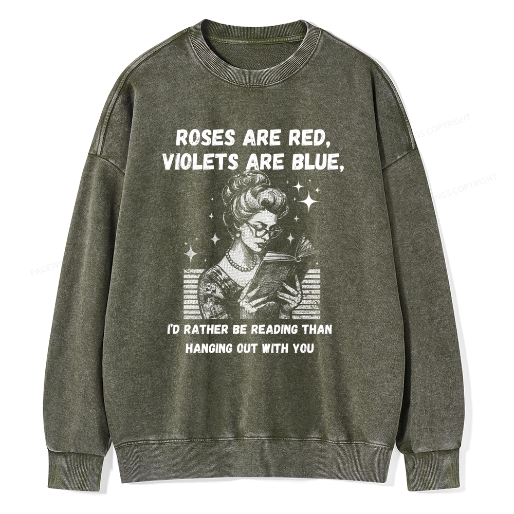 Pagewings Born to Read Unisex Washed Sweatshirt