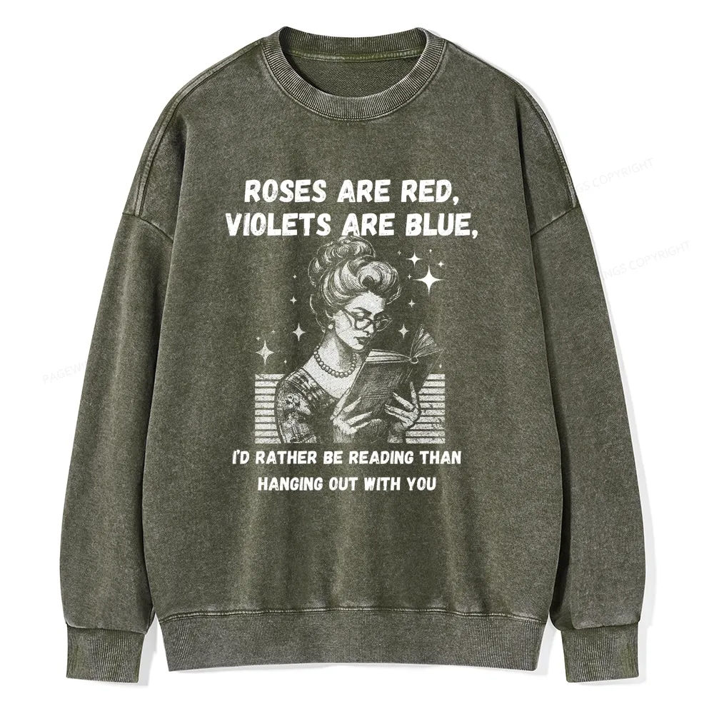Pagewings Born to Read Unisex Washed Sweatshirt