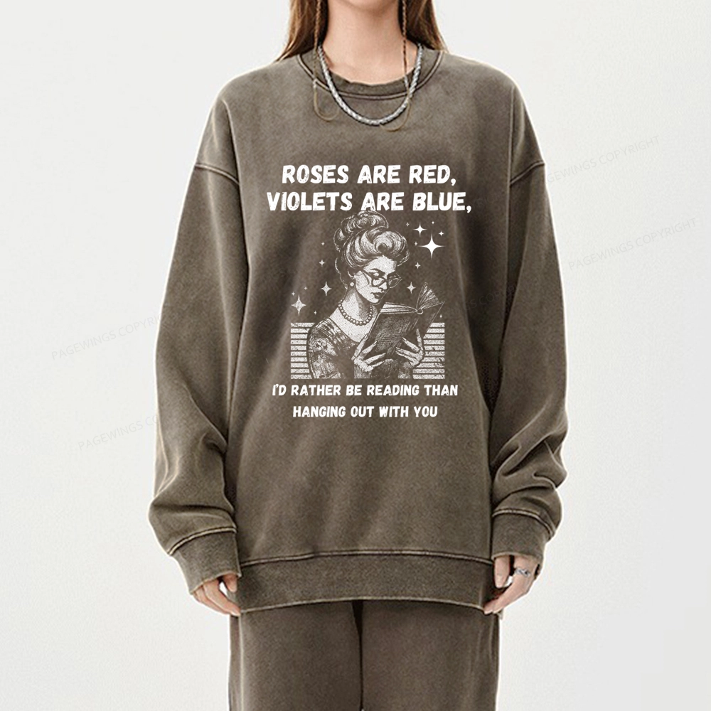 Pagewings Born to Read Unisex Washed Sweatshirt