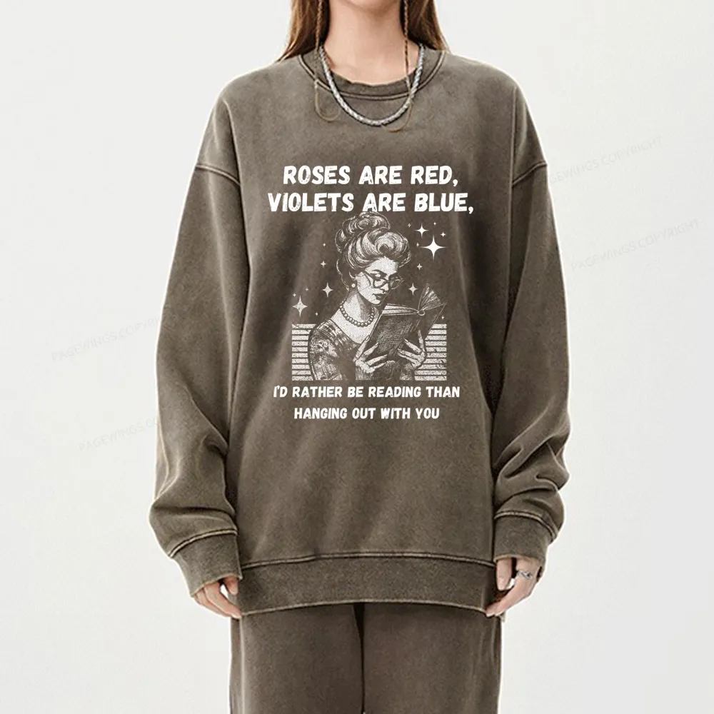 Pagewings Born to Read Unisex Washed Sweatshirt