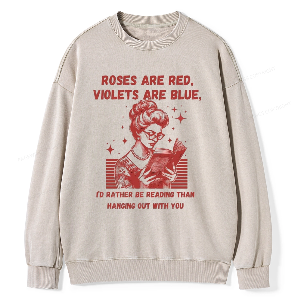 Pagewings Born to Read Unisex Washed Sweatshirt