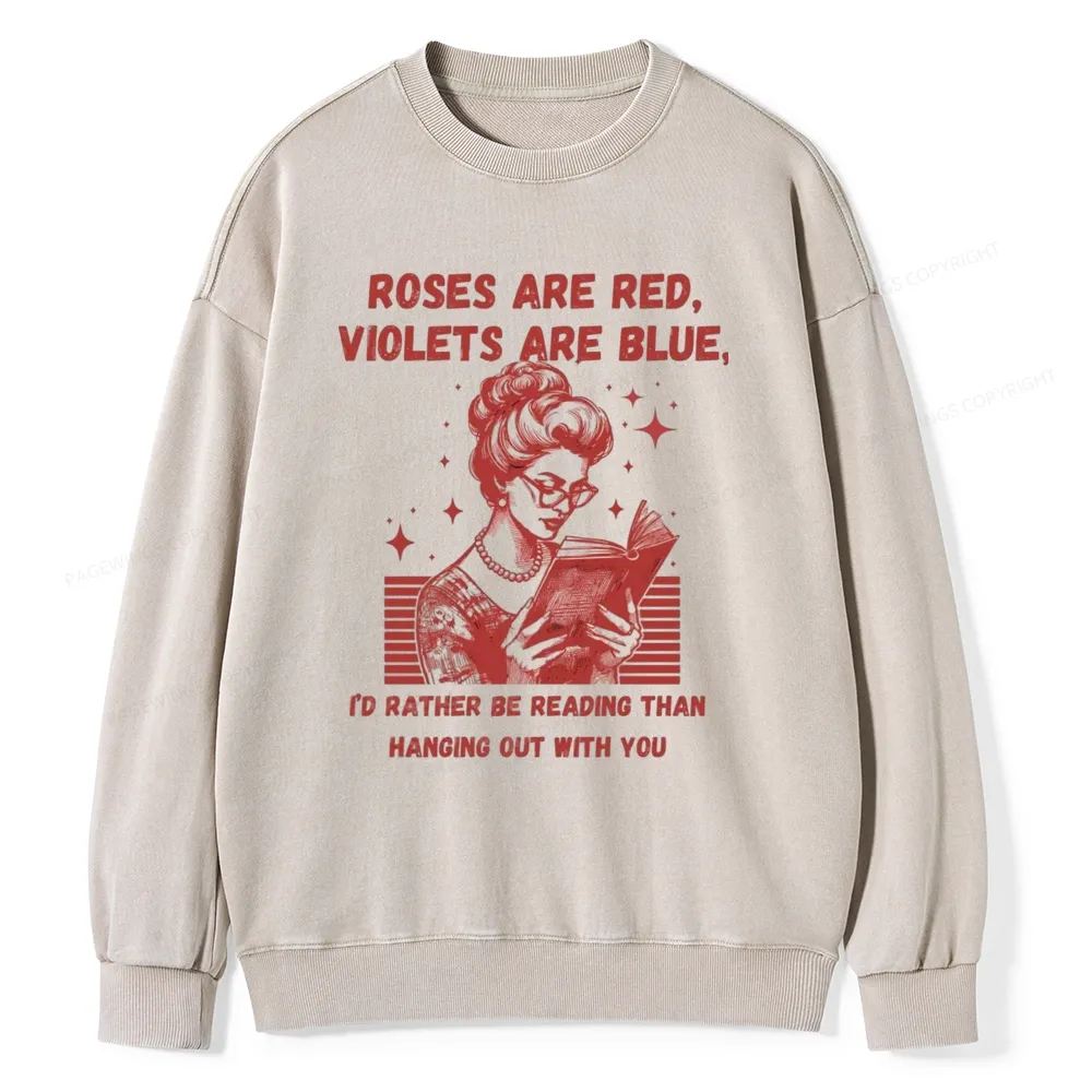 Pagewings Born to Read Unisex Washed Sweatshirt