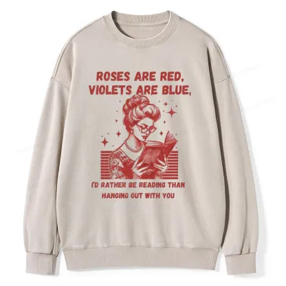 Pagewings Born to Read Unisex Washed Sweatshirt