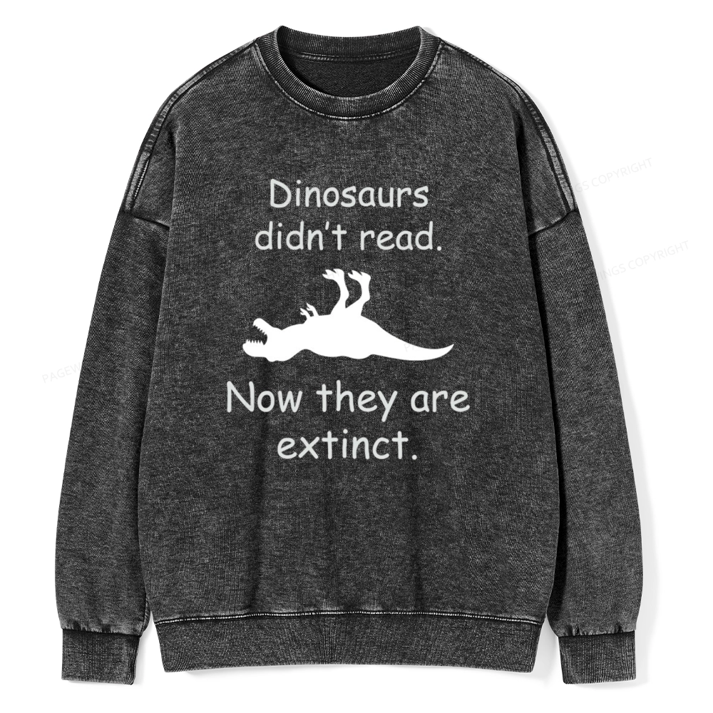 Pagewings Dinosaurs Didn't Read Unisex Washed Sweatshirt