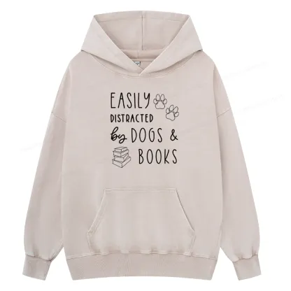 Pagewings Dogs And Books Unisex Washed Hoodie