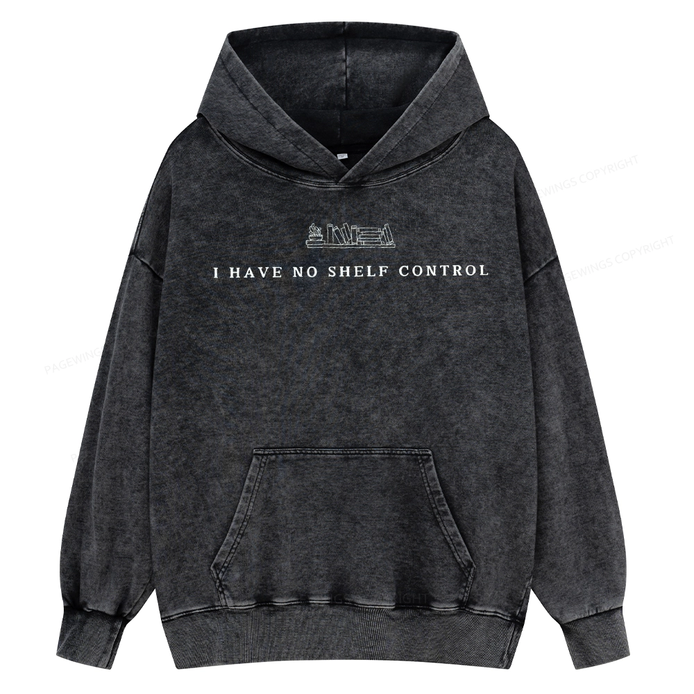 Pagewings I Have No Shelf Control Unisex Washed Hoodie
