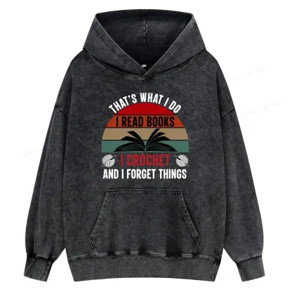 Pagewings Crochet And I Forget Things Unisex Washed Hoodie