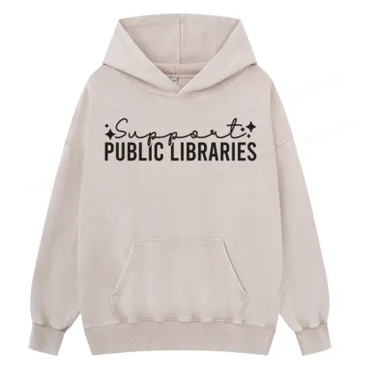 Pagewings Public Libraries Unisex Washed Hoodie