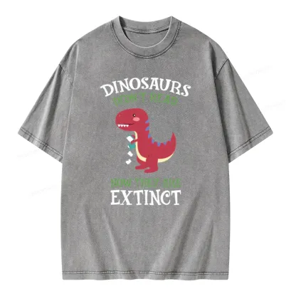 Pagewings Dinosaurs Didnt Read Unisex Washed T-shirt
