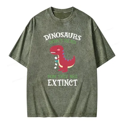 Pagewings Dinosaurs Didnt Read Unisex Washed T-shirt