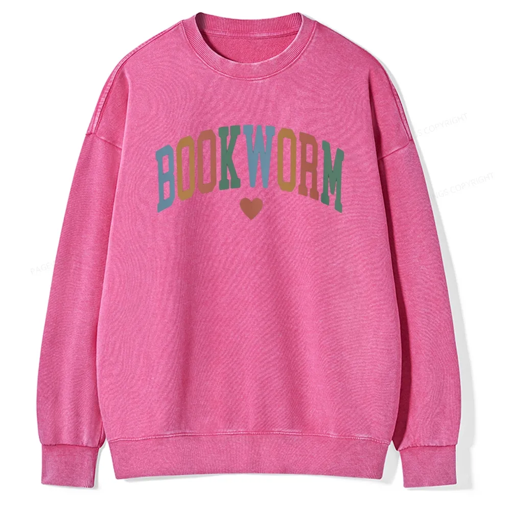 Pagewings Bookworm Unisex Washed Sweatshirt
