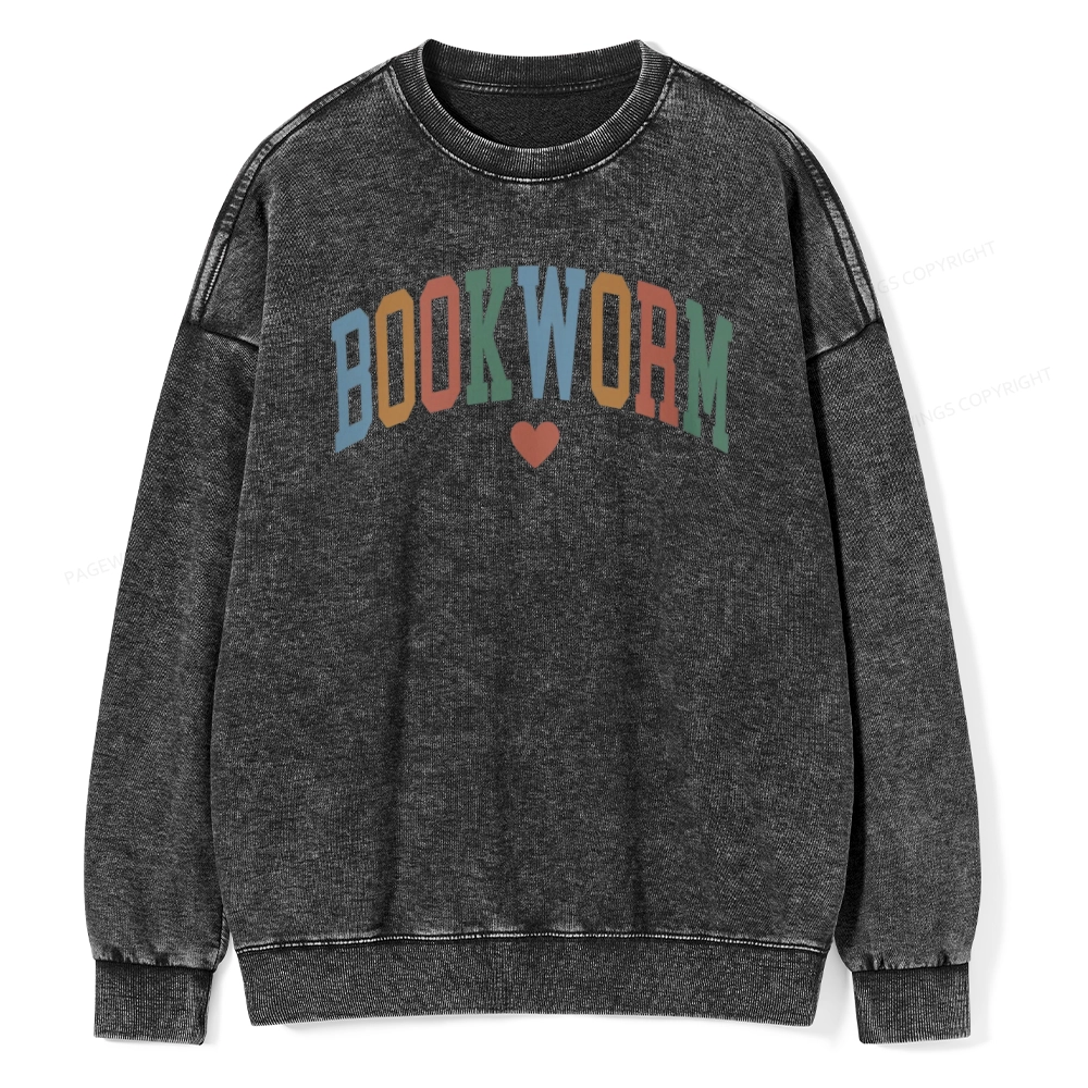 Pagewings Bookworm Unisex Washed Sweatshirt