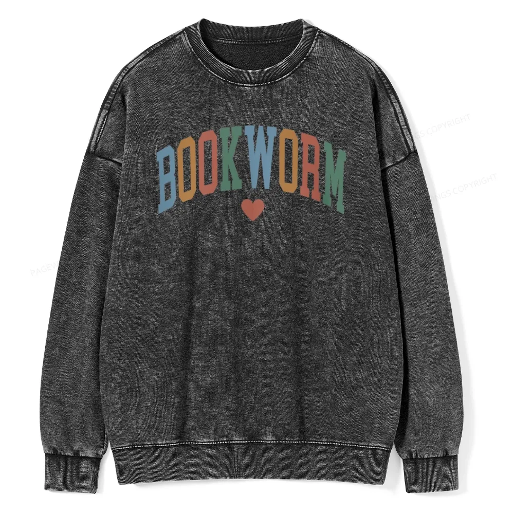 Pagewings Bookworm Unisex Washed Sweatshirt
