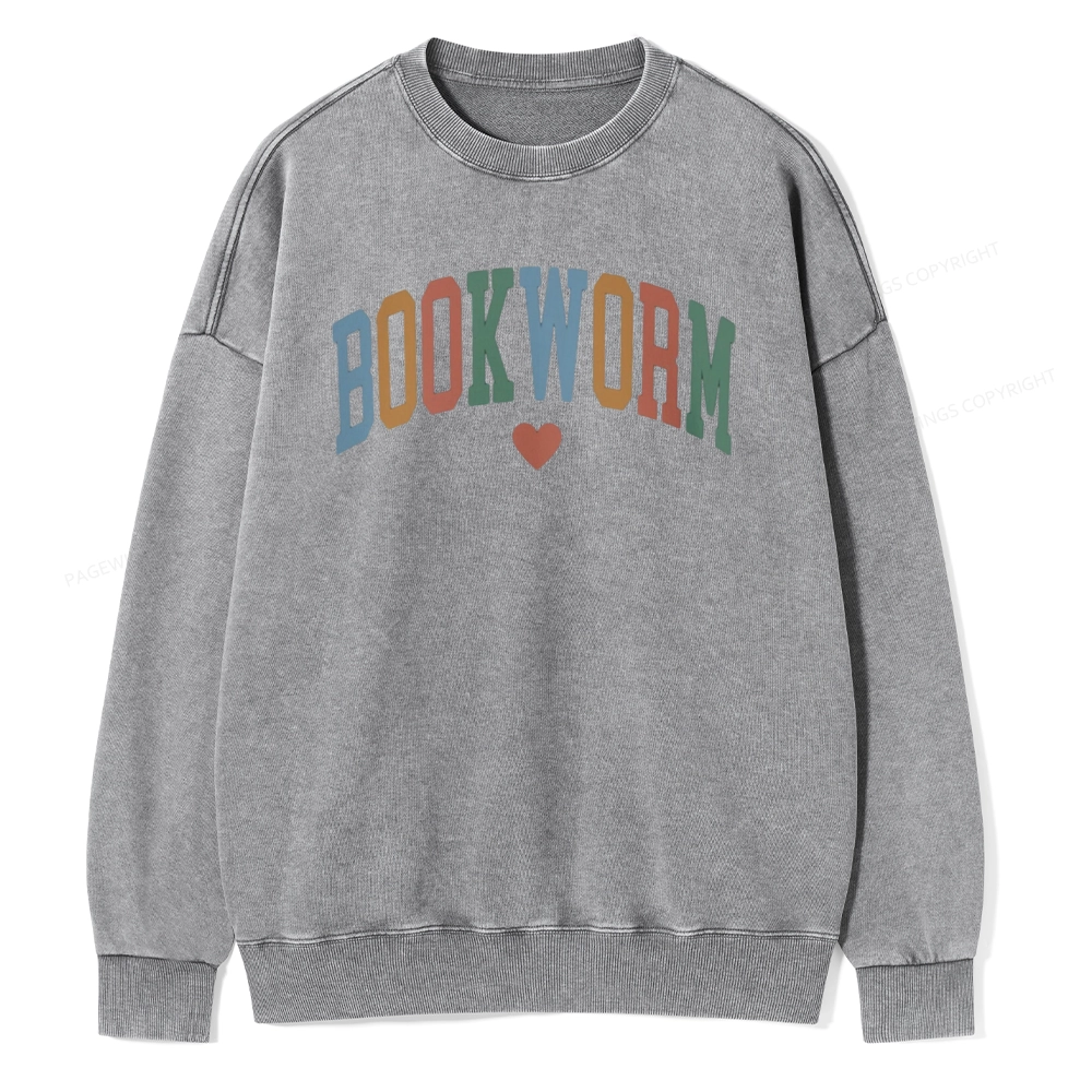 Pagewings Bookworm Unisex Washed Sweatshirt