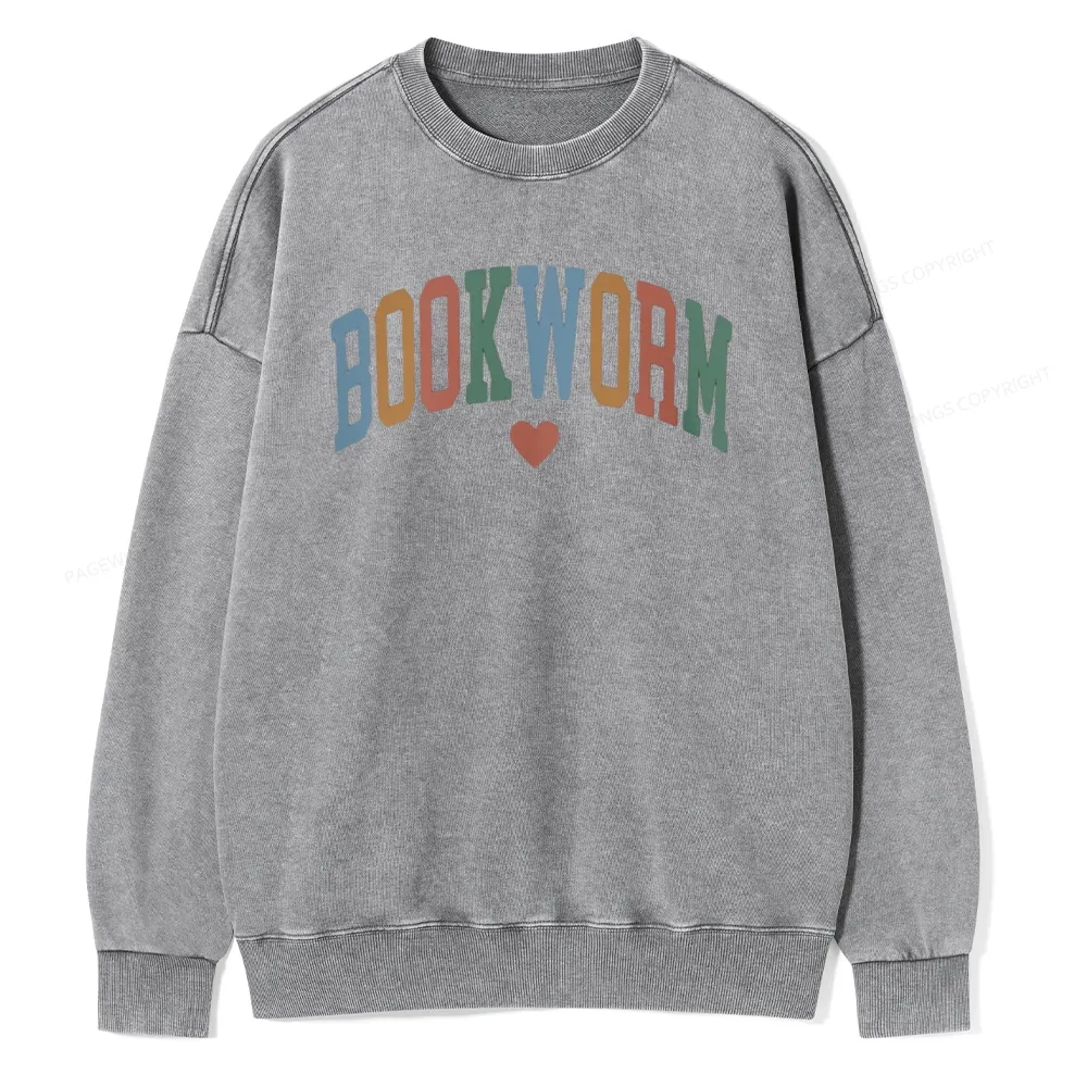 Pagewings Bookworm Unisex Washed Sweatshirt