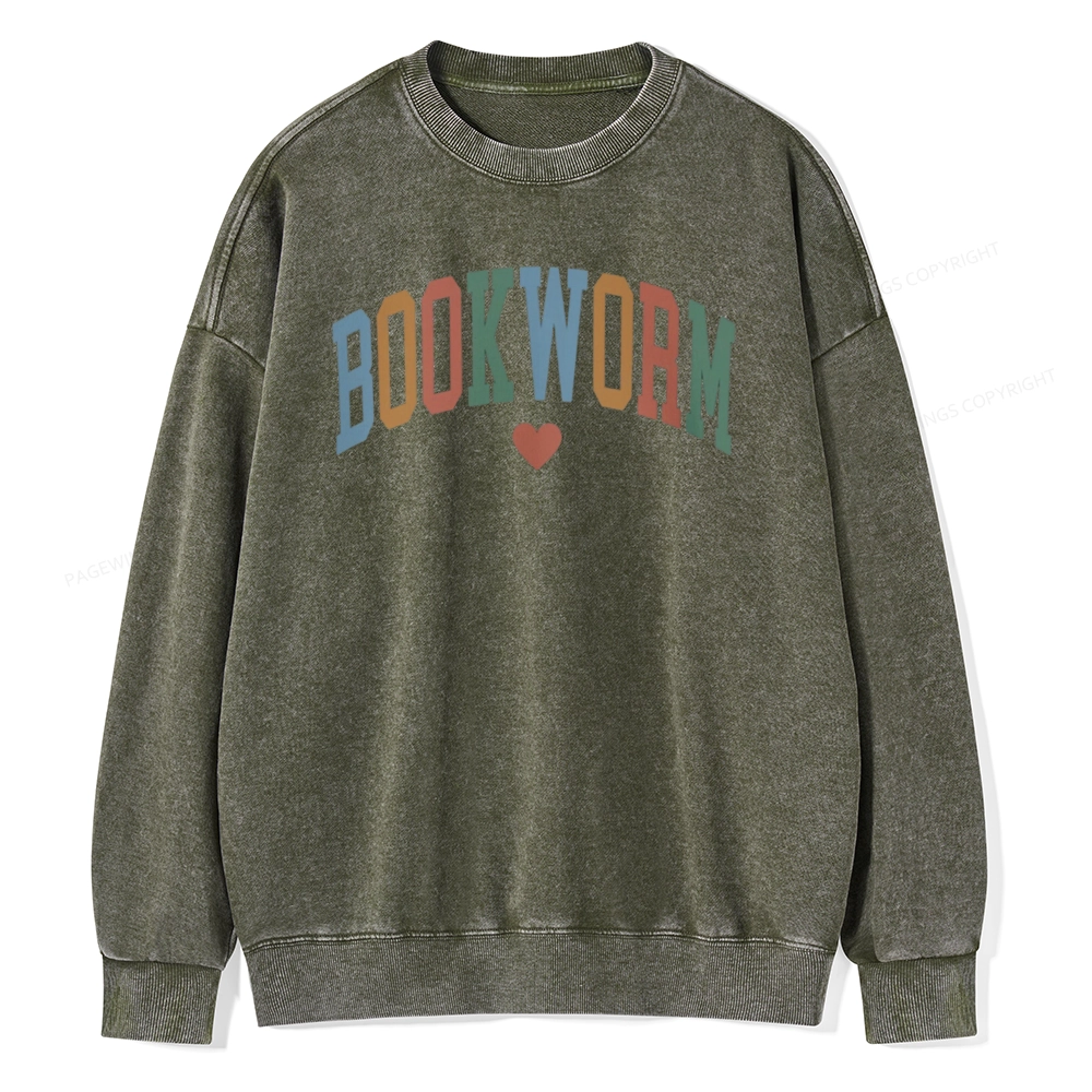 Pagewings Bookworm Unisex Washed Sweatshirt