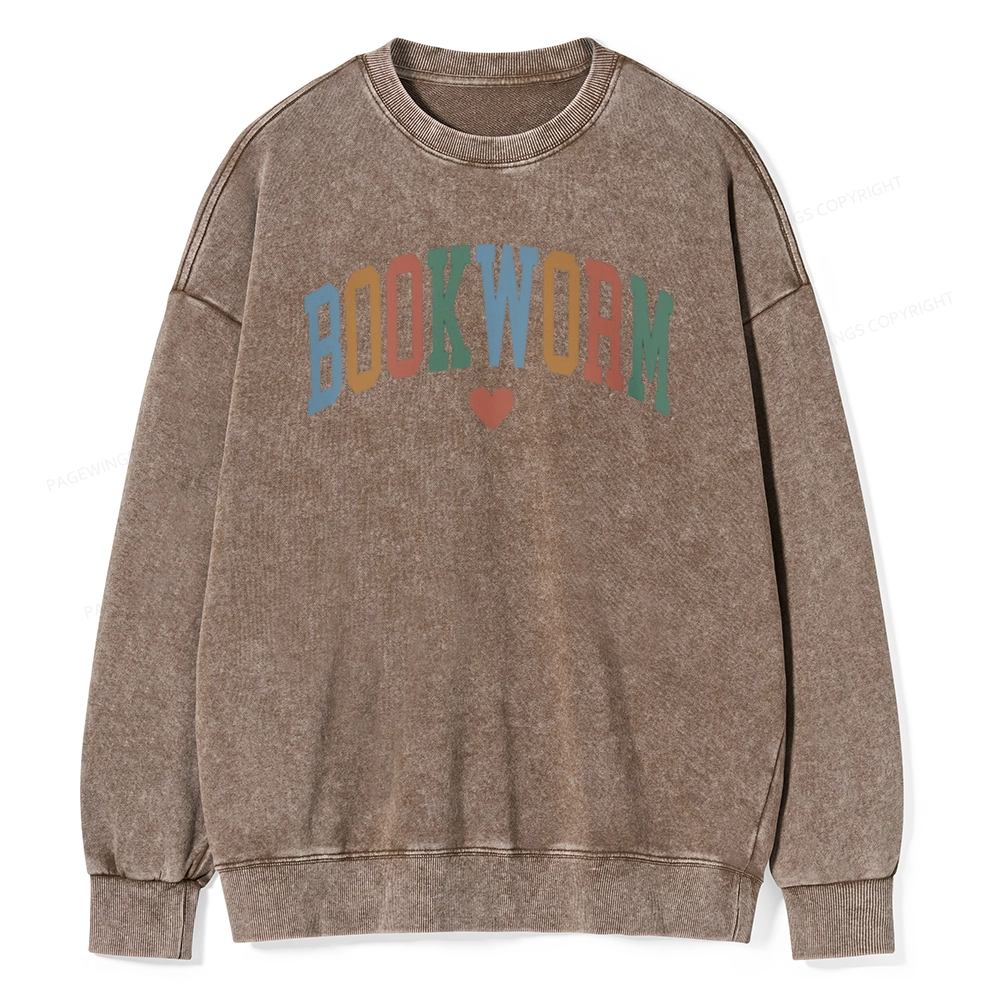 Pagewings Bookworm Unisex Washed Sweatshirt