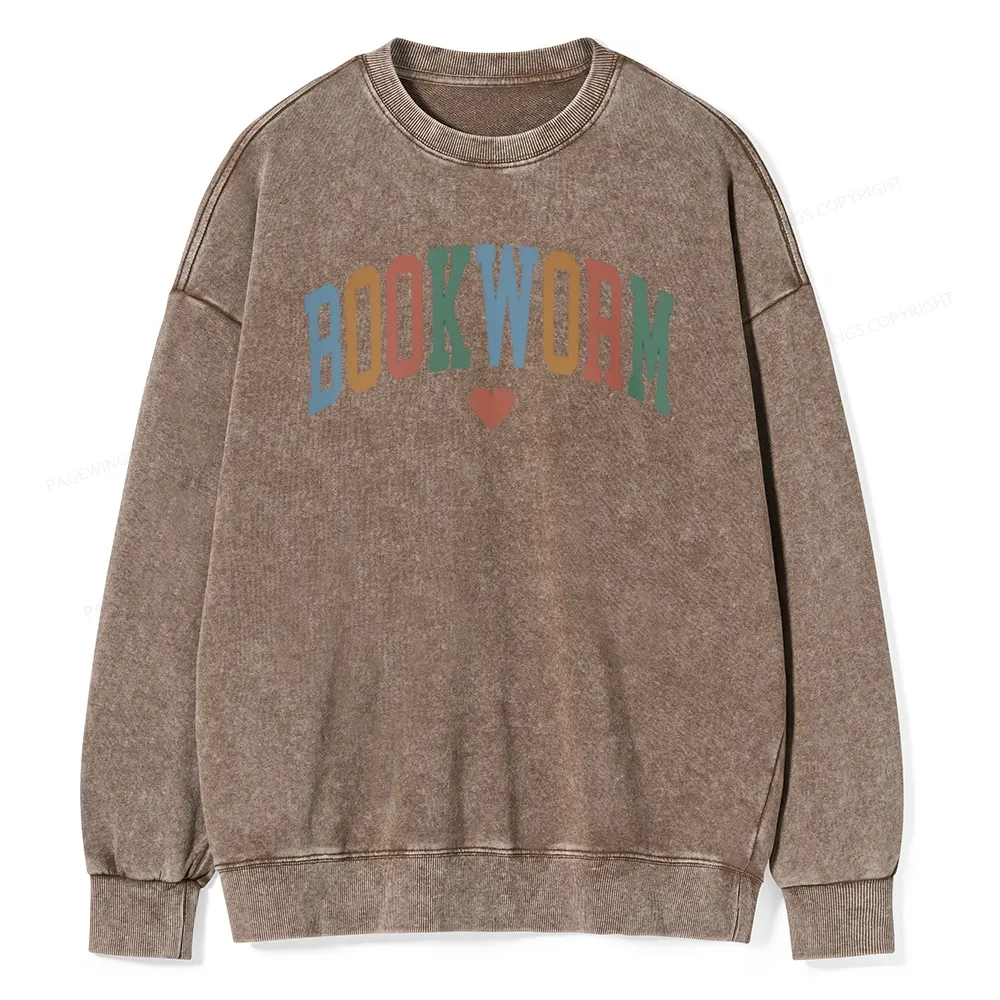 Pagewings Bookworm Unisex Washed Sweatshirt