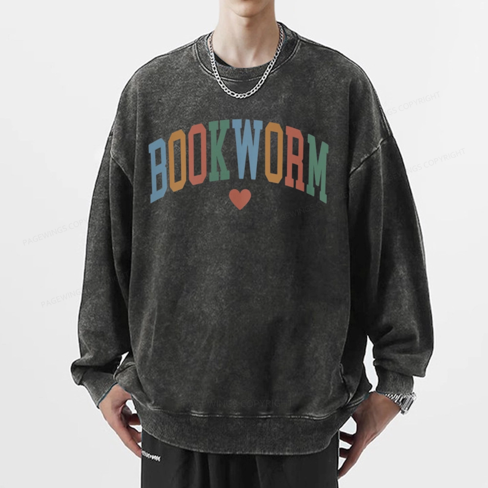Pagewings Bookworm Unisex Washed Sweatshirt