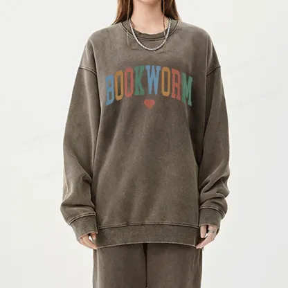 Pagewings Bookworm Unisex Washed Sweatshirt