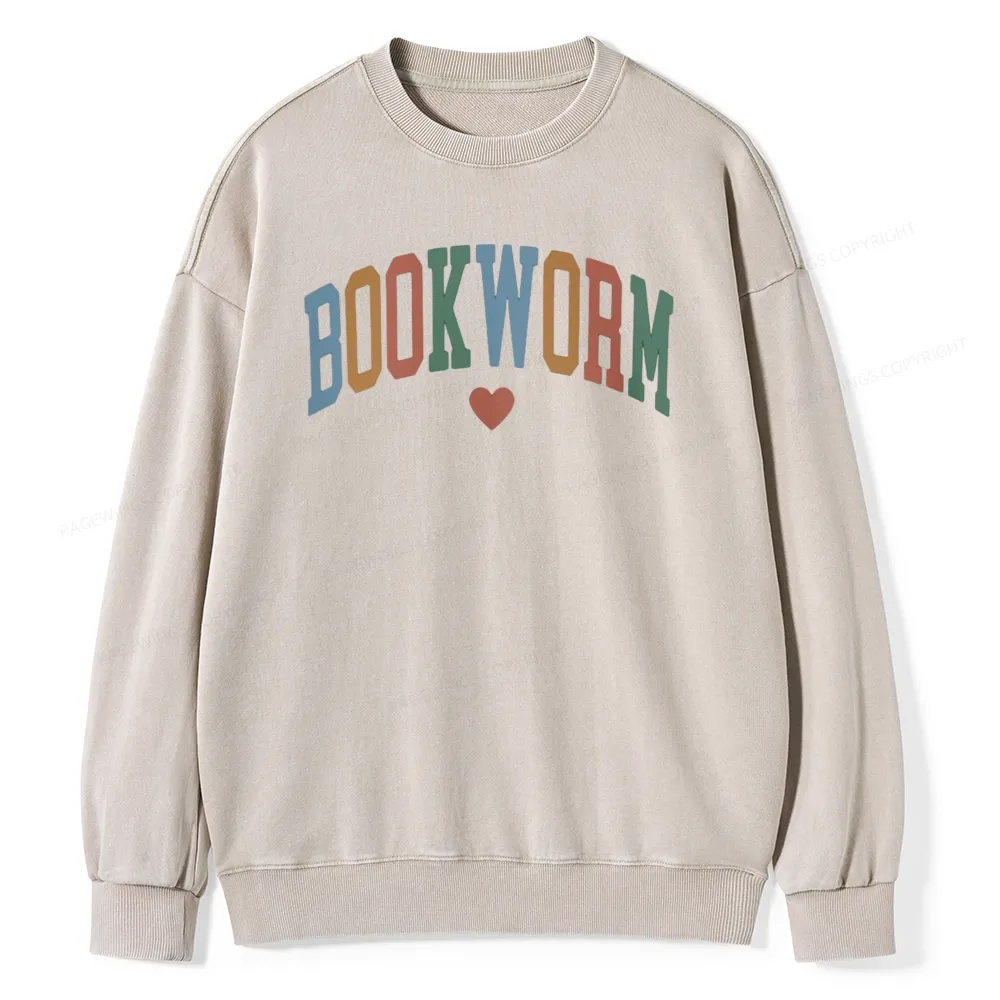 Pagewings Bookworm Unisex Washed Sweatshirt